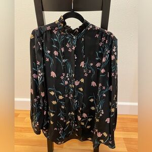 Floral Black Blouse
